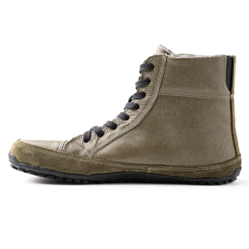 Warme Winter Barfußstiefel für Herren - Alaskan Buffalo - Green