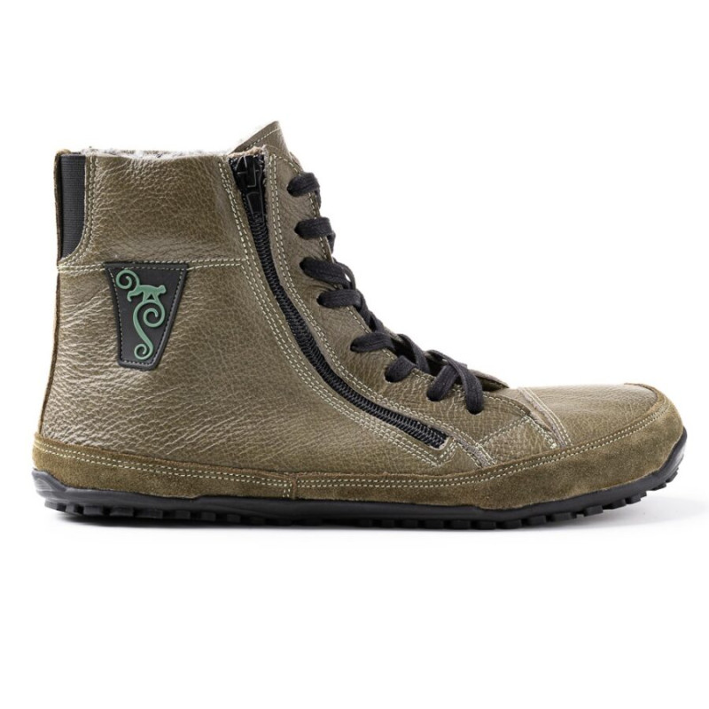 Warme Winter Barfußstiefel für Herren - Alaskan Buffalo - Green