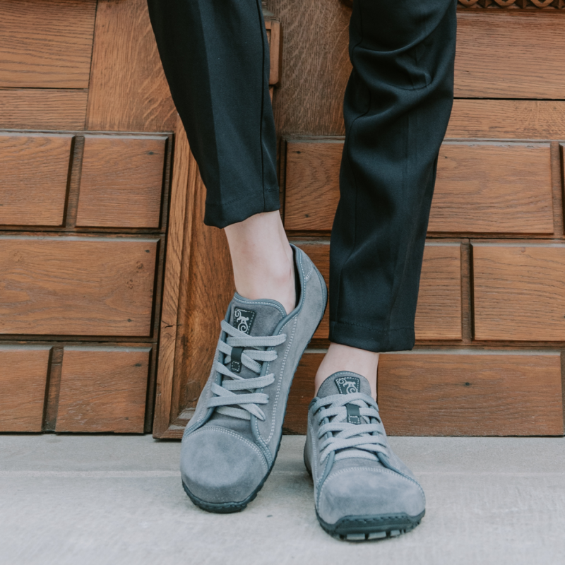 Damen Barfußschuhe - Promenade Gray Suede