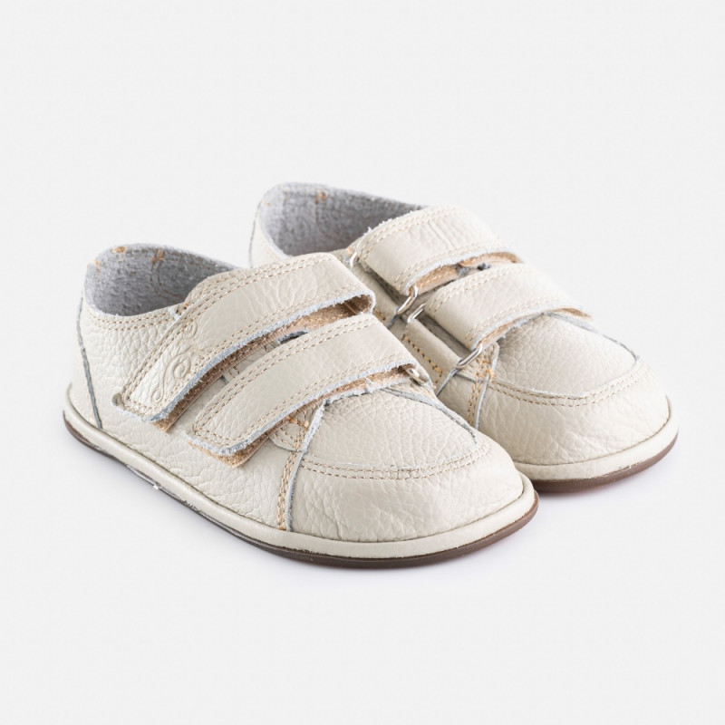 Lederschlappen für Kindergarten – MILO – BEIGE | Magical Shoes