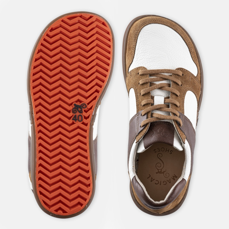 Damen-Barfuß-Sneaker - FUNK - COGNAC