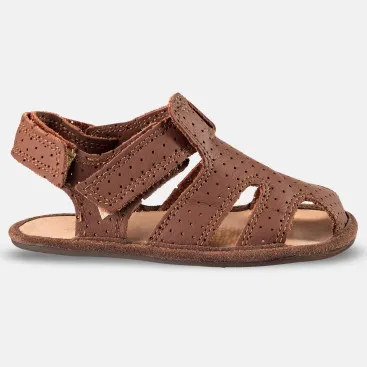 Barefoot kid's sandals - JANU 2.0 - CHOCOLATE DOT
