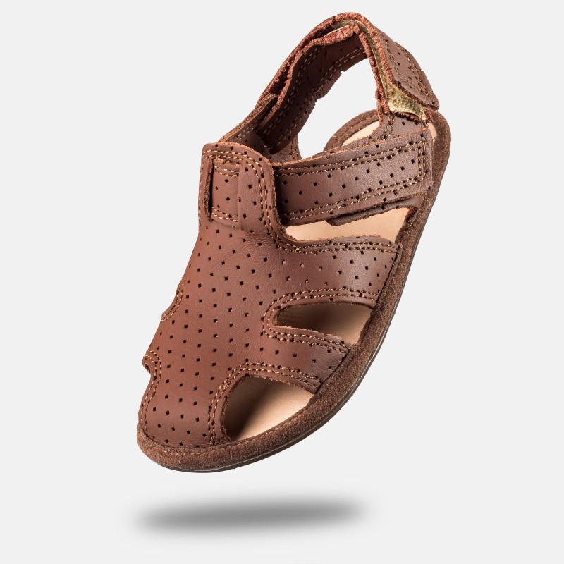 Barfußsandalen für Kinder - JANU 2.0 - CHOCOLATE DOT