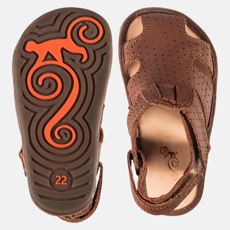 Barfußsandalen für Kinder - JANU 2.0 - CHOCOLATE DOT