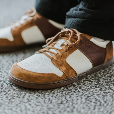 Damen-Barfuß-Sneaker - FUNK - COGNAC