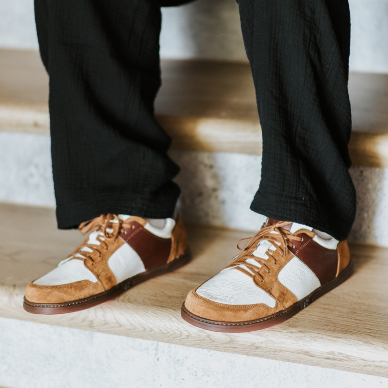 Damen-Barfuß-Sneaker - FUNK - COGNAC