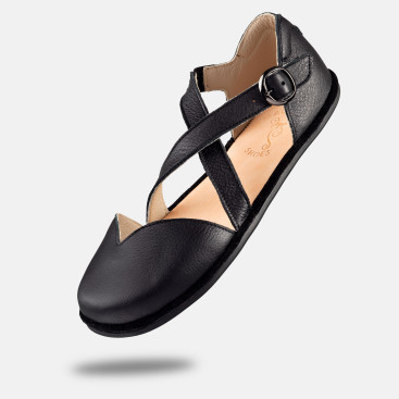 Buty barefoot damskie eleganckie – MONA - BLACK - Magical Shoes