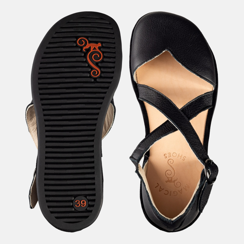 Buty barefoot damskie eleganckie – MONA - BLACK - Magical Shoes