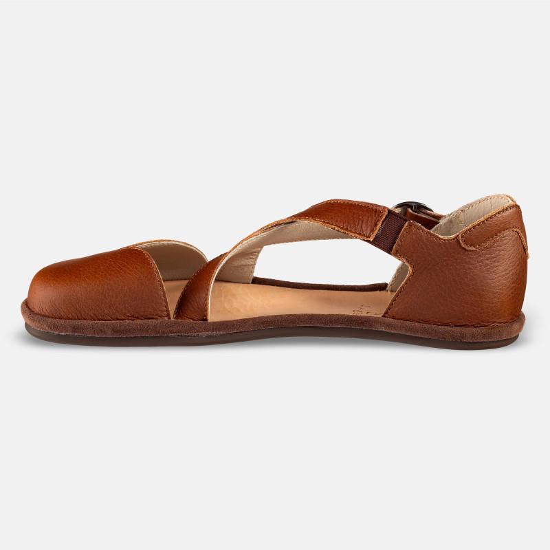 Braune Barfuß‑Sandalen – Leder, breite Zehenbox | Magical Shoes - MONA