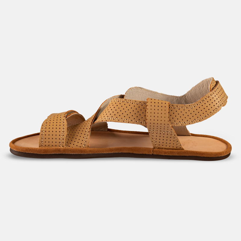 Beigefarbene Barfußsandalen Damen – Sommerleicht - ROMA - TAN DOT