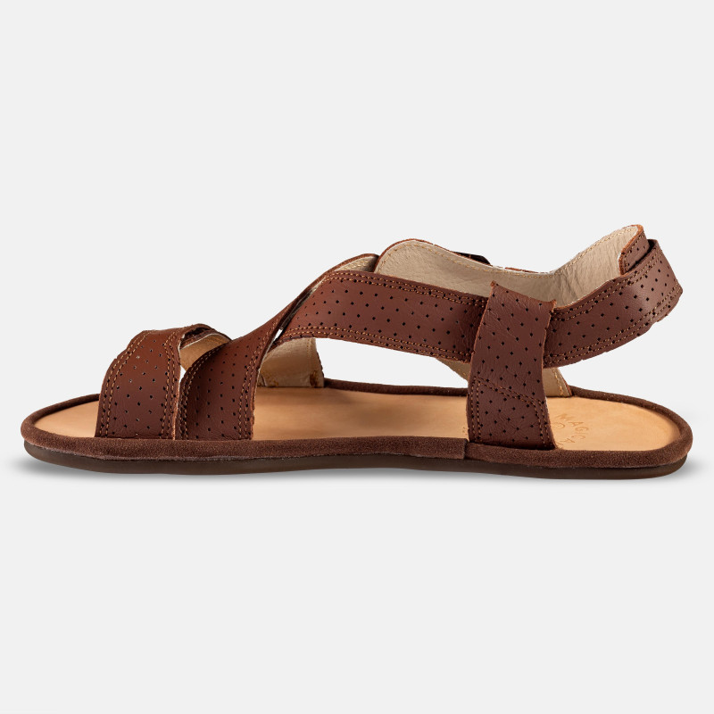 Braune Barfußsandalen Damen – Leder & Komfort | Magical Shoes - ROMA BROWN