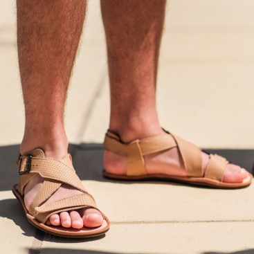 Barfußsandalen für Herren - ROMA - TAN DOT