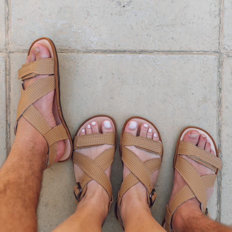 Barfußsandalen für Herren - ROMA - TAN DOT