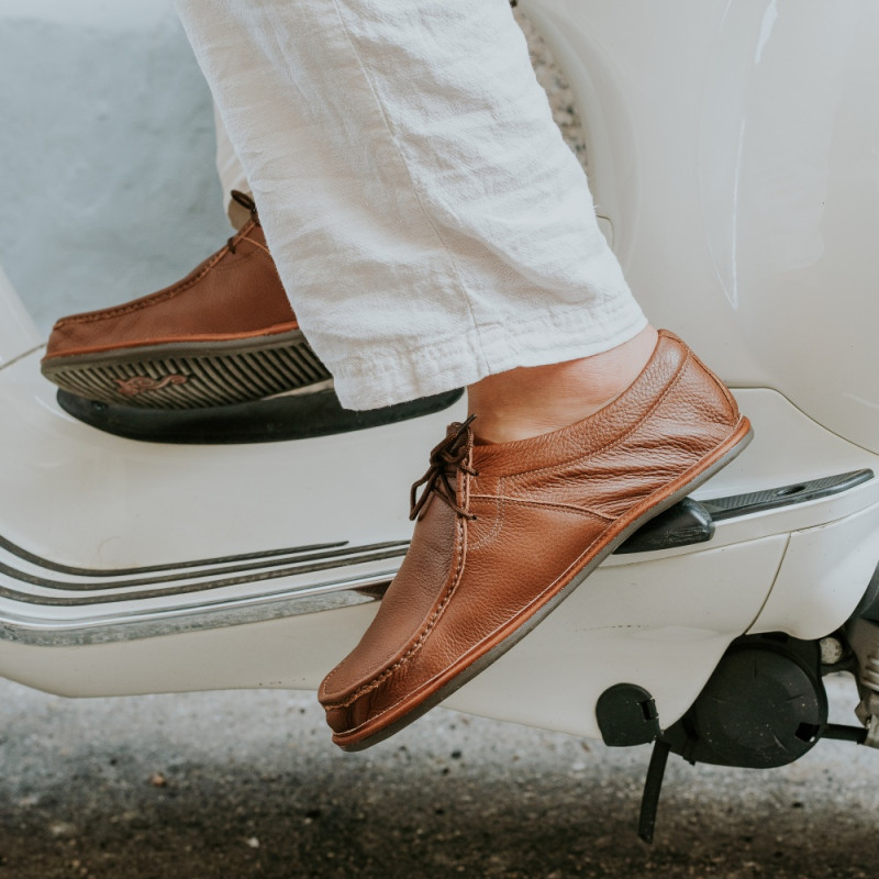 Leder barfußschuhe für Herren - CAMERON COGNAC