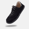Damskie skórzane sneakersy barefoot - czarne -  NOVA - BLACK