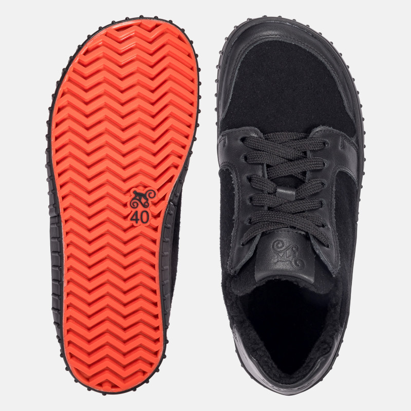 Damen-Woll-Barfuß-Sneaker für Winter - MERIX BLACK