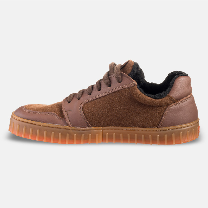 Damen-Woll-Barfuß-Sneaker für Winter - MERIX CHOCOLATE