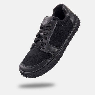 Herren-Woll-Barfuß-Sneaker für Winter - MERIX BLACK