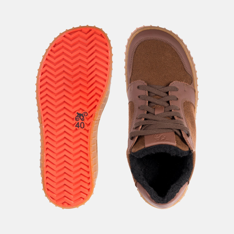 Herren-Woll-Barfuß-Sneaker für Winter - MERIX CHOCOLATE