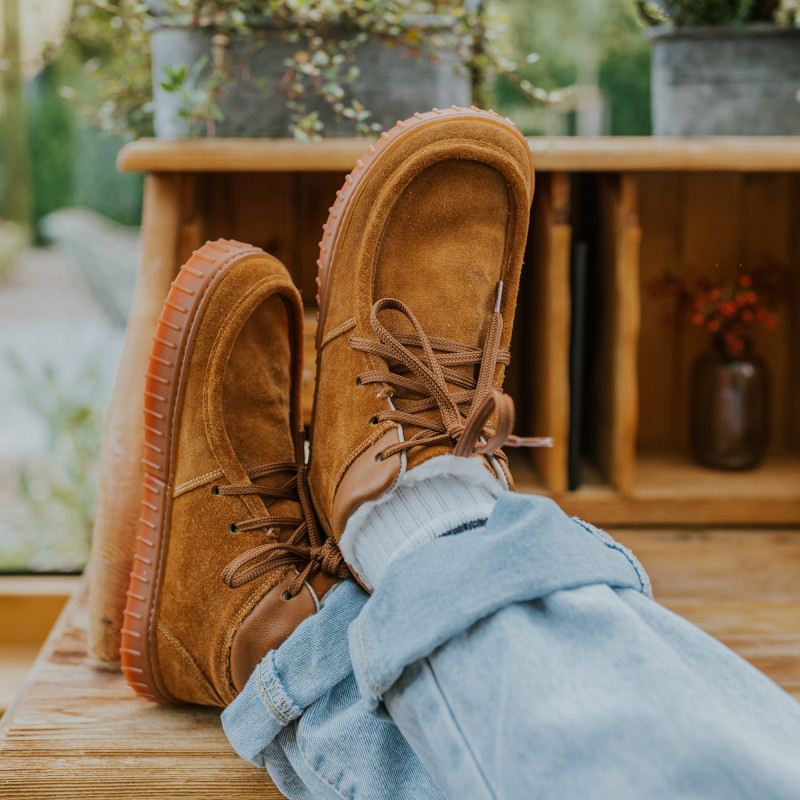 Botas barefoot de invierno para mujer - MONET CARMEL SUEDE