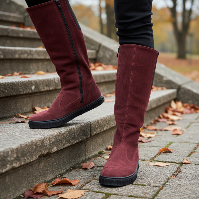 Women’s Winter Barefoot Boots - DAKOTA BURGUNDY