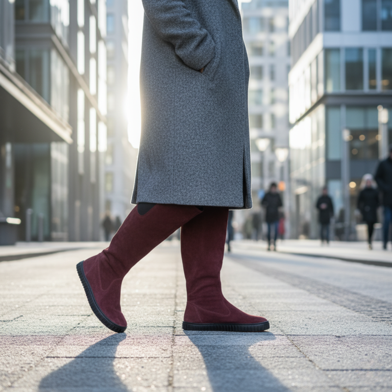 Women’s Winter Barefoot Boots - DAKOTA BURGUNDY