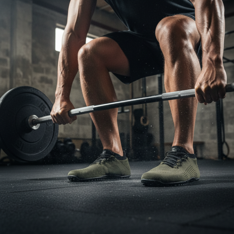 Men’s barefoot sports shoes for the gym - MAX KHAKI