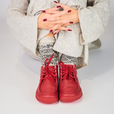 Dámské zimní barefoot boty - MONET RED
