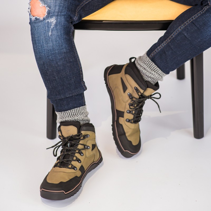 Men’s barefoot hiking boots - SIERRA KHAKI