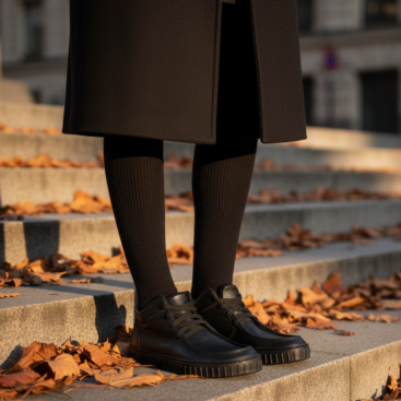 Damskie zimowo jesienne buty barefoot - MONET BLACK