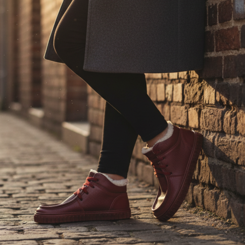 Women's winter barefoot boots  - MONET RED