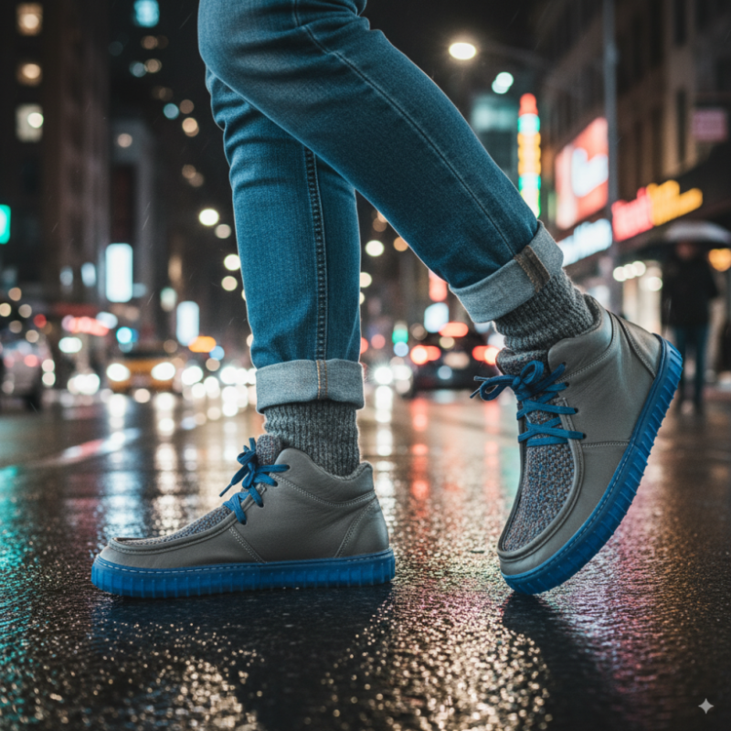 Men's winter barefoot boots  - MONET METALIC