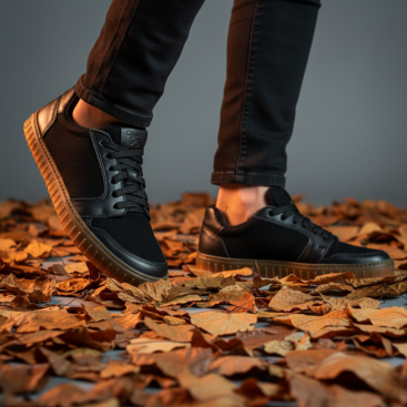 Men’s wool winter barefoot sneakers - MERIX HONEY BLACK