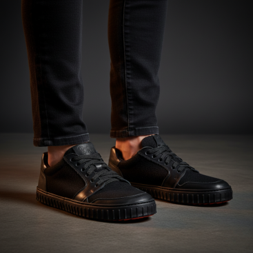 Men’s wool winter barefoot sneakers - MERIX BLACK