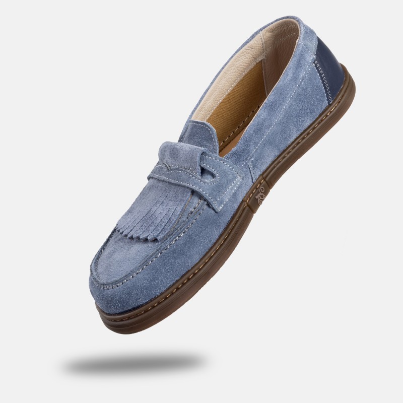 Damskie wsuwane mokasyny barefoot - Pienza Indigo