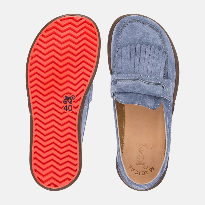 Męskie wsuwane mokasyny barefoot - Pienza Indigo