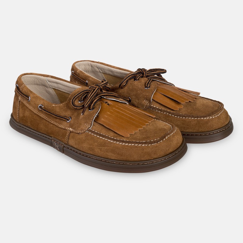 Damskie buty żeglarskie barefoot - Galeon Cognac