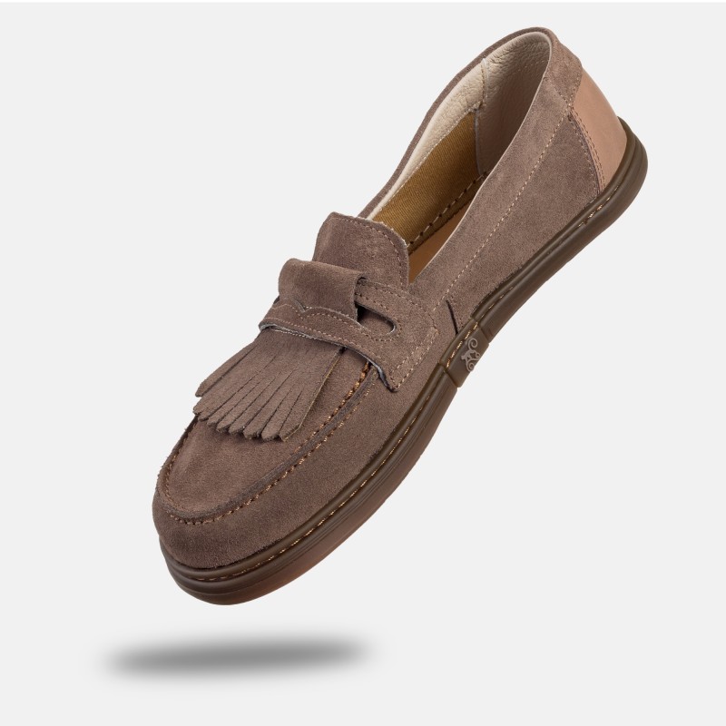 Męskie wsuwane mokasyny barefoot - Pienza Taupe