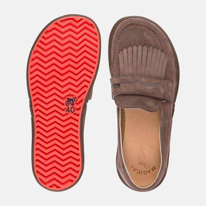 Męskie wsuwane mokasyny barefoot - Pienza Taupe