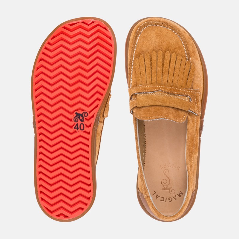 Męskie wsuwane mokasyny barefoot - Pienza Carrot