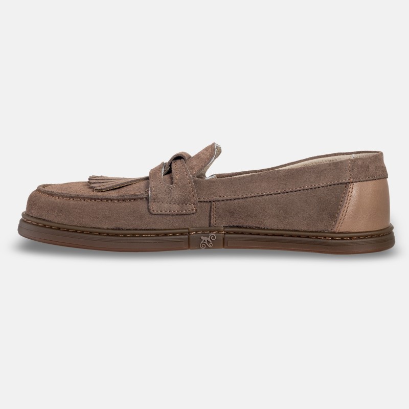 Damskie wsuwane mokasyny barefoot - Pienza Taupe