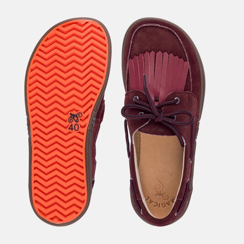 Damskie buty żeglarskie barefoot - Galeon Burgund