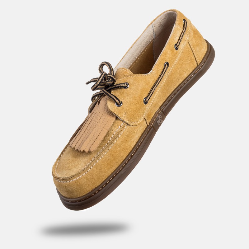 Męskie buty żeglarskie barefoot - Galeon Beige