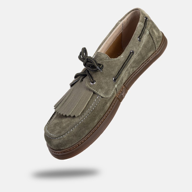 Męskie buty żeglarskie barefoot - Galeon Khaki