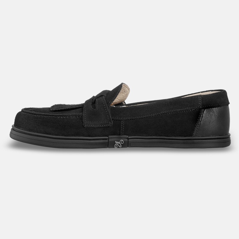 Damskie wsuwane mokasyny barefoot - Pienza Black