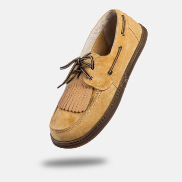 Men's barefoot boat shoes - Galeon Beige