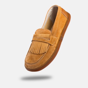 Damskie wsuwane mokasyny barefoot - Pienza Carrot