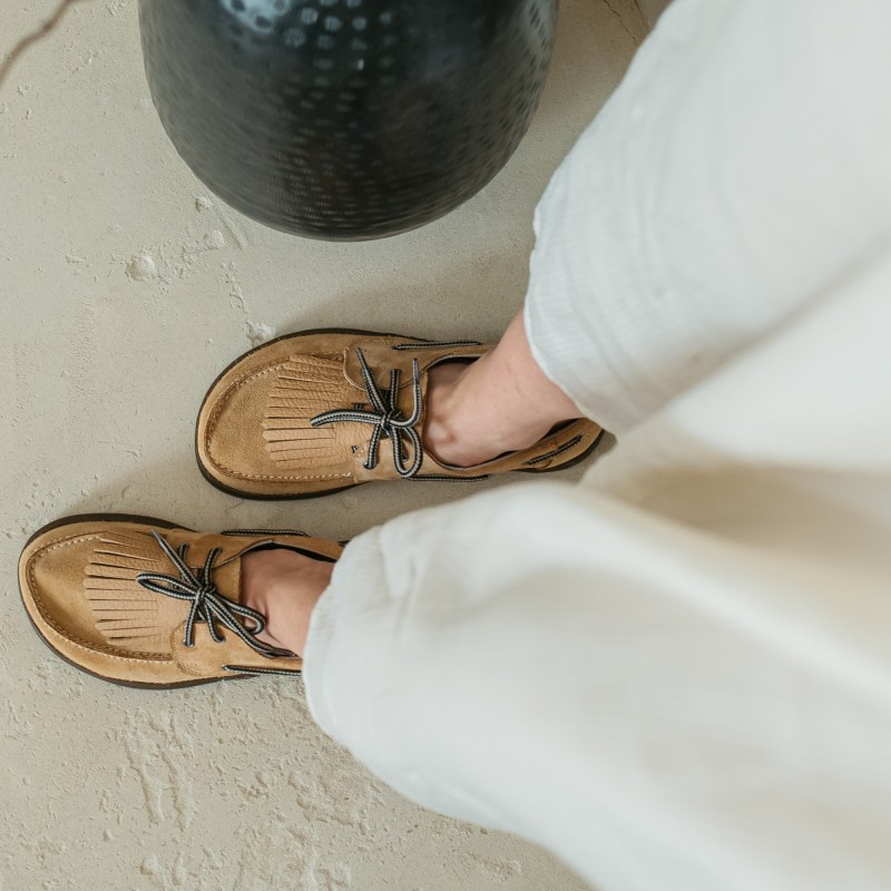 Damen Barfuß-Boat shoes - GALEON Beige