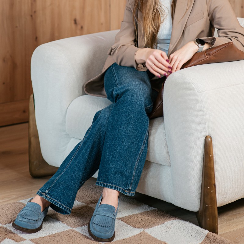 Women's slip-on barefoot loafers - Pienza Indigo