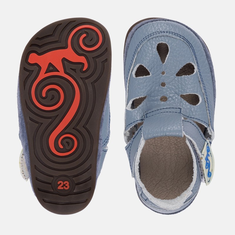 Children's barefoot sandals - COCO 2.0 BABY BLUE
